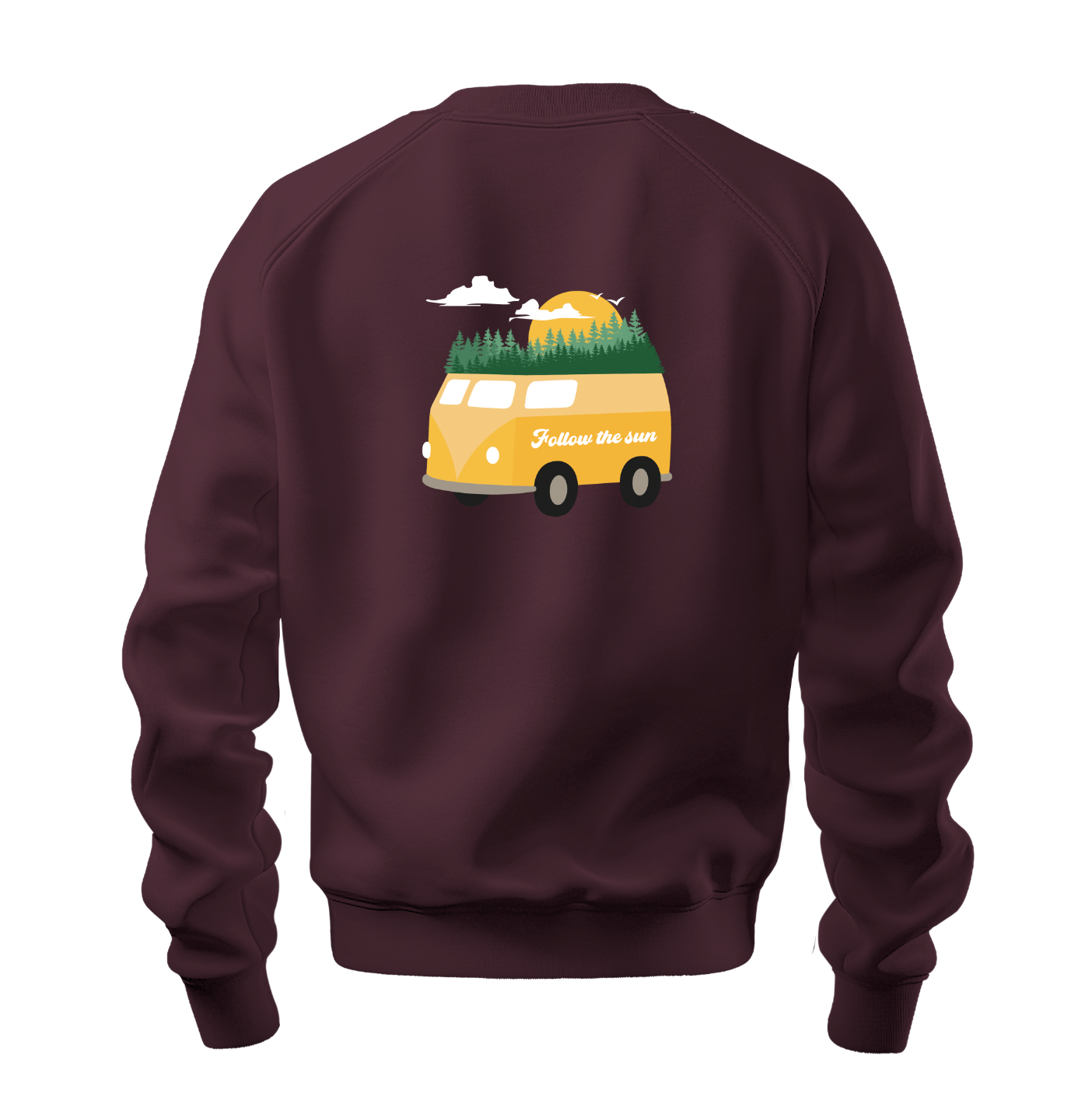 Crewneck Follow the sun — aubergine